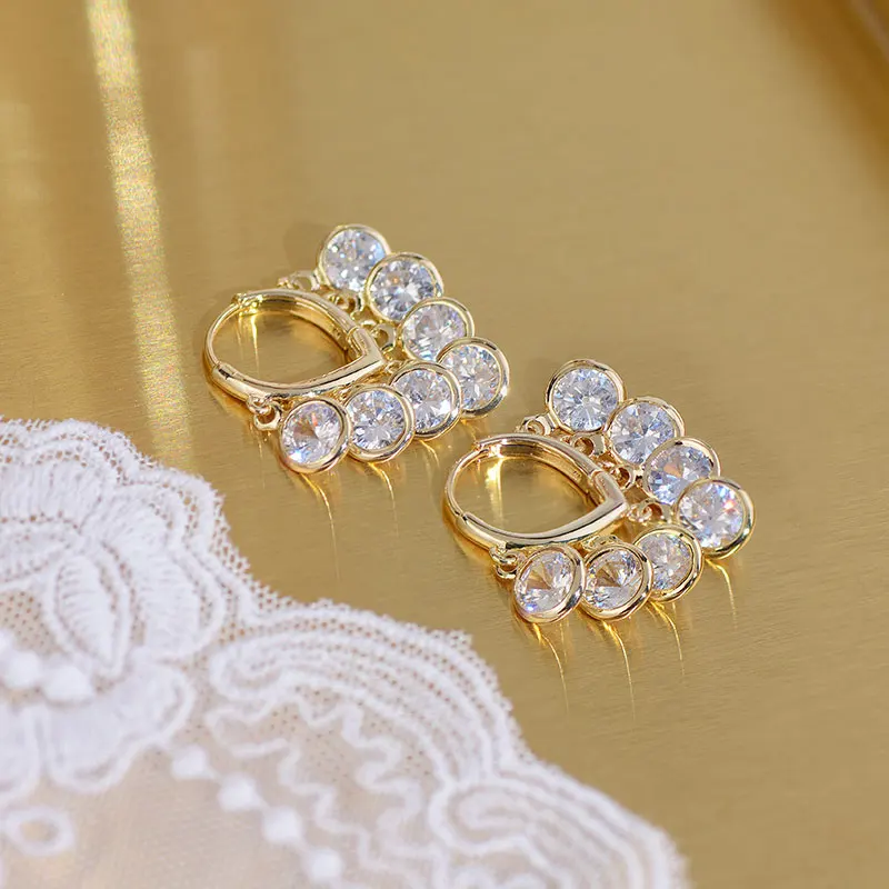 JUWANG France 2022 Trend Luxury Atmosphere Earrings Delicate Romantic Zircon Fine Anniversary Earrings Jewelry Charm Pendant - Image 3
