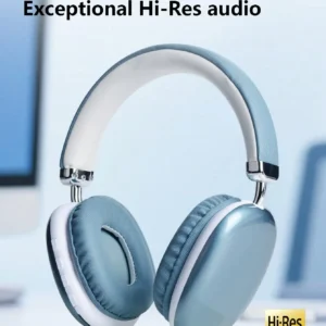 Bluetooth Headphones Over Ear Wireless Headset HiFi Music Gaming Comfortable Mic for iPhone Android PC Travel Sports Gift blue