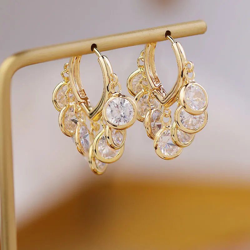 JUWANG France 2022 Trend Luxury Atmosphere Earrings Delicate Romantic Zircon Fine Anniversary Earrings Jewelry Charm Pendant - Image 2