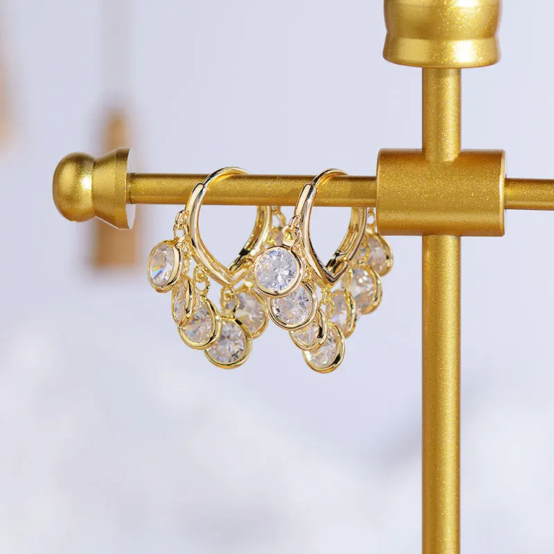 JUWANG France 2022 Trend Luxury Atmosphere Earrings Delicate Romantic Zircon Fine Anniversary Earrings Jewelry Charm Pendant - Image 5