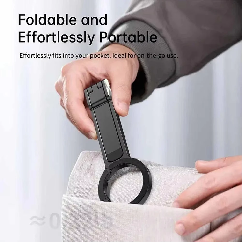 Foldable Phone Tripod Carabiner-Mounted For iPhone 17 16 15 Portable Dual-sided Magnetic Tripod Desk Mount Phone Handle Holder - Image 3
