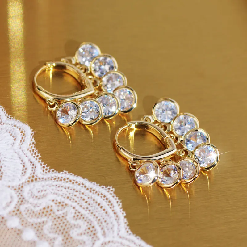JUWANG France 2022 Trend Luxury Atmosphere Earrings Delicate Romantic Zircon Fine Anniversary Earrings Jewelry Charm Pendant - Image 7