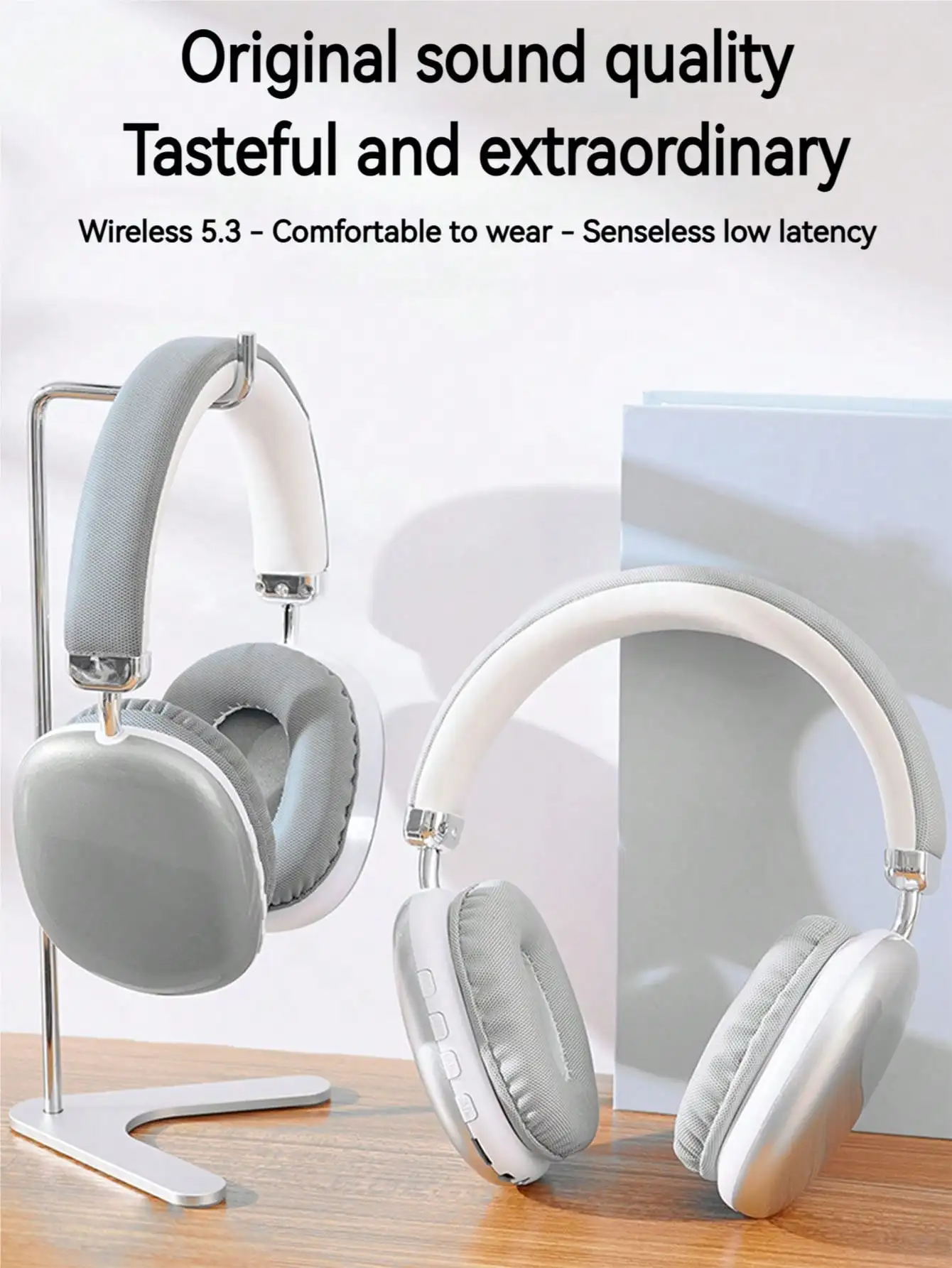 Bluetooth Headphones Over Ear Wireless Headset HiFi Music Gaming Comfortable Mic for iPhone Android PC Travel Sports Gift blue - Image 6
