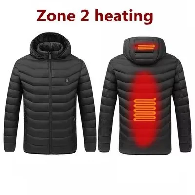 Men's Winter Warm USB Heating Parka Smart Thermostat Pure Color Hooded Heated Jacket Bobojaco Padded Clothing - Image 8