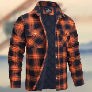 Winter Fashion Trend With Cotton Thickened Warm Plaid Jacket For Men’s Casual Loose Sports Plus Large Size High-Quality Jacket